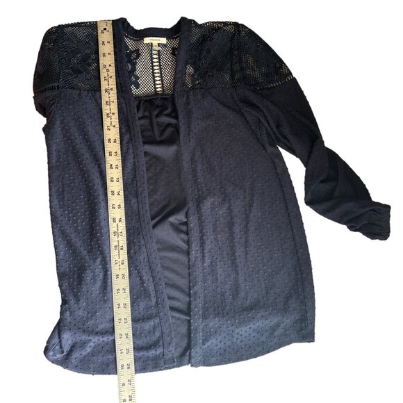Maurice’s Navy Open Front Cardigan With Lace Detail, Long Sleeves Size XS - Picture 8 of 8